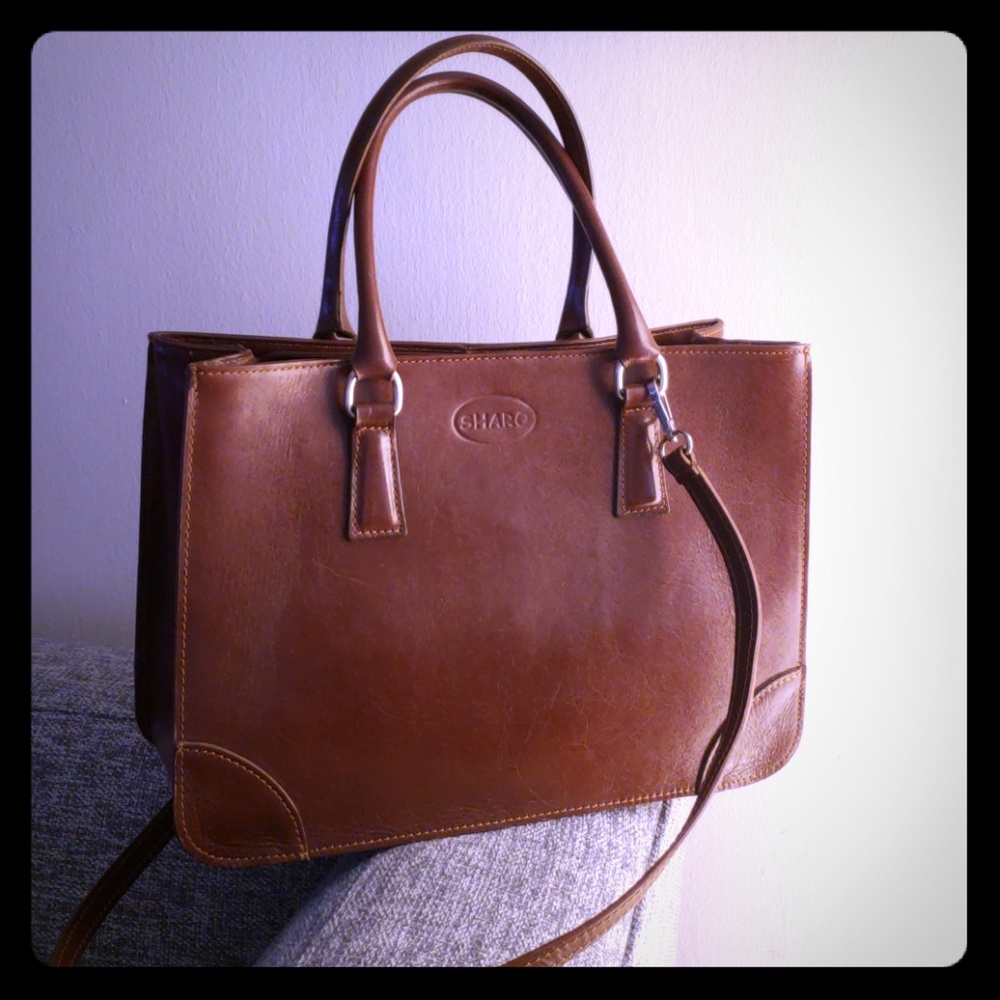 Sharo Italian brown leather tote